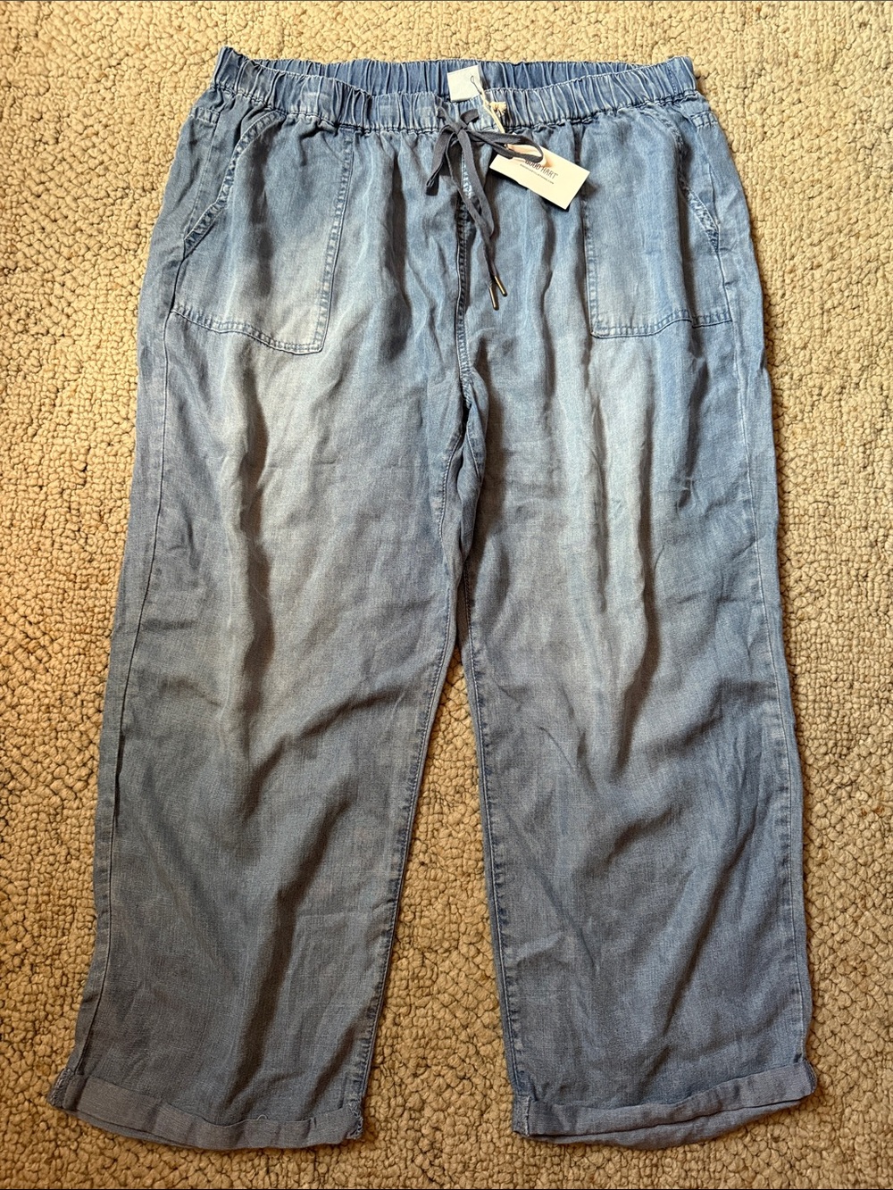 Good Hart Women's Drawstring Chambray Tencel Joggers - Light Blue